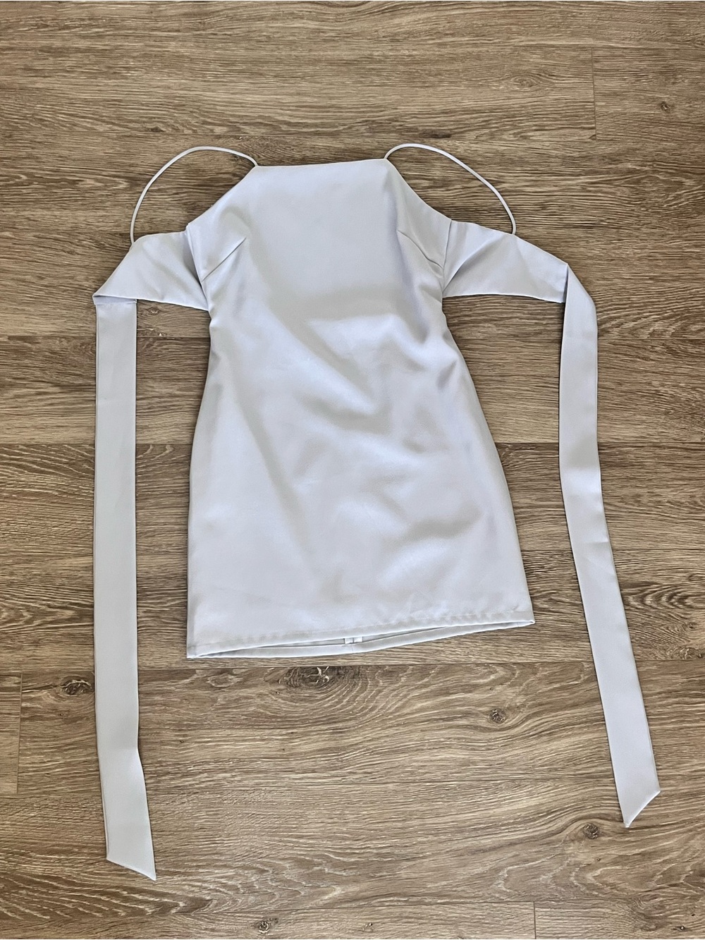 Mini dress with back tie (purply grey)